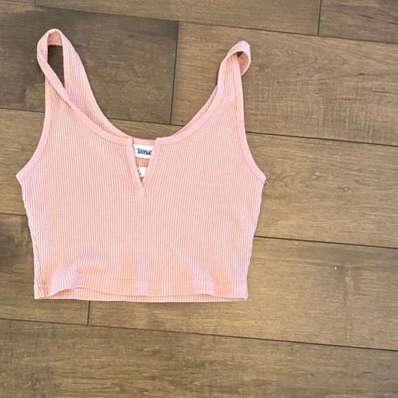 TNA Light Pink Ribbed Crop Top - Picture 1 of 2